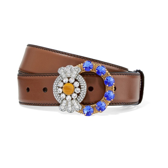 Miu Miu Accessories - Miu miu crystal-embellished leather belt